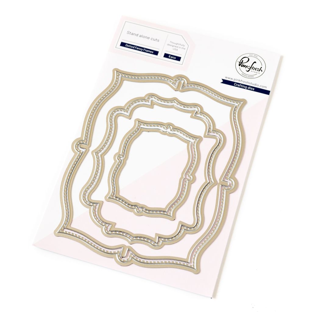 PinkFresh Studio - Essentials Collection - Die Set -  Dotted Fancy Frames - PF156ES -  6 pcs