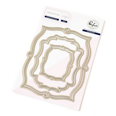PinkFresh Studio - Essentials Collection - Die Set -  Dotted Fancy Frames - PF156ES -  6 pcs