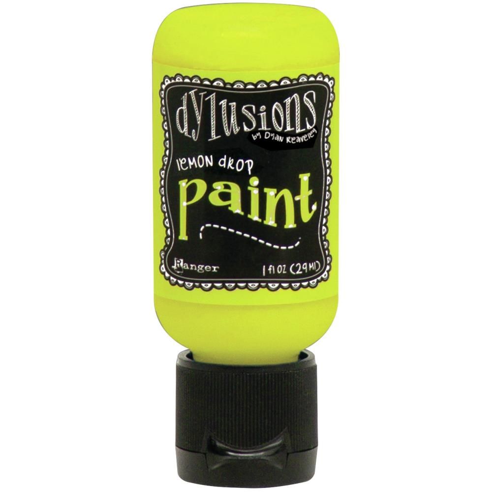 Ranger - Dylusions - Acrylic Paint - Flip Top - Lemon Drop - DYQ70528 - 1OZ (29ml)