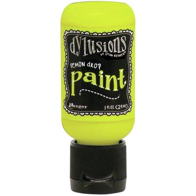 Ranger - Dylusions - Acrylic Paint - Flip Top - Lemon Drop - DYQ70528 - 1OZ (29ml)