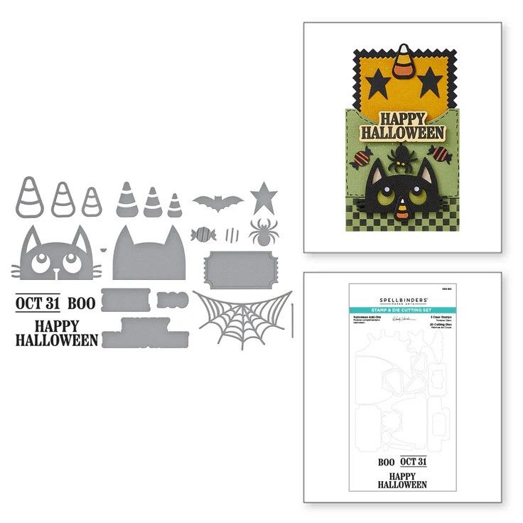 Spellbinders Paper Arts - Wendy Vecchi - Not Your Ordinary Card Collection - Stamp &amp; Dies Set - Halloween Gifting - SDS-195 - 19 Dies &amp; 3 Stamps