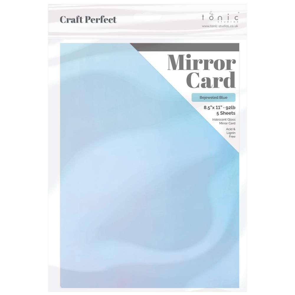 Tonic Studios - Craft Perfect - Perfect Gloss Iridescent Cardstock - Bejeweled Blue - 8.5&quot; x 11&quot; - 8750E - 92lbs - 5 Sheets