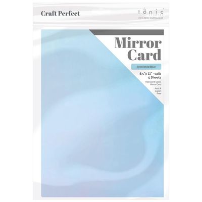 Tonic Studios - Craft Perfect - Perfect Gloss Iridescent Cardstock - Bejeweled Blue - 8.5&quot; x 11&quot; - 8750E - 92lbs - 5 Sheets