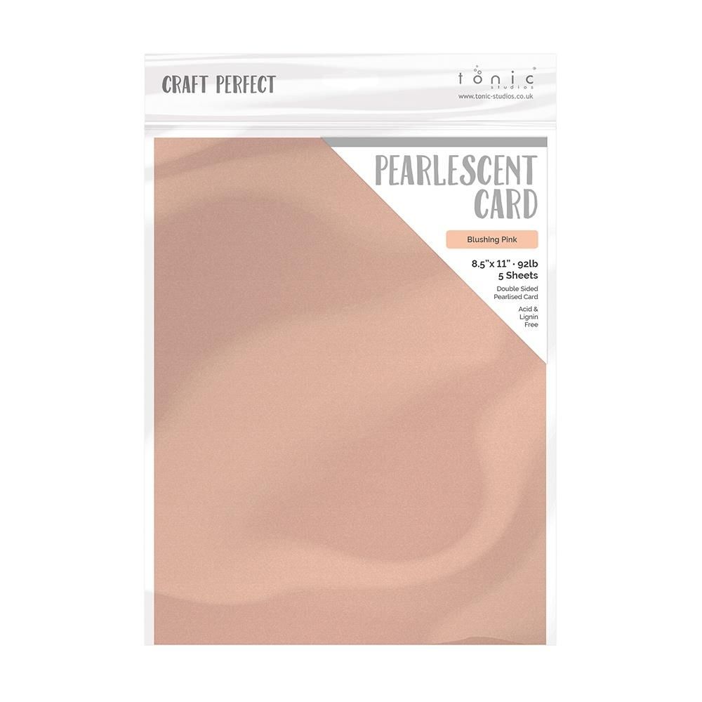 Tonic Studios - Craft Perfect - Pearlescent Cardstock - Blushing Pink - 8.5&quot; x 11&quot; - 92lbs - 9533E - 5 Sheets