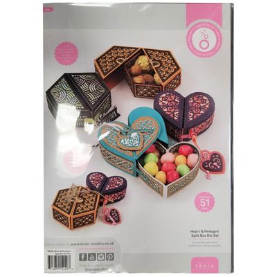 Tonic Studios - Die Set - Hearts &amp; Hexagons - 5220E - 51 pcs