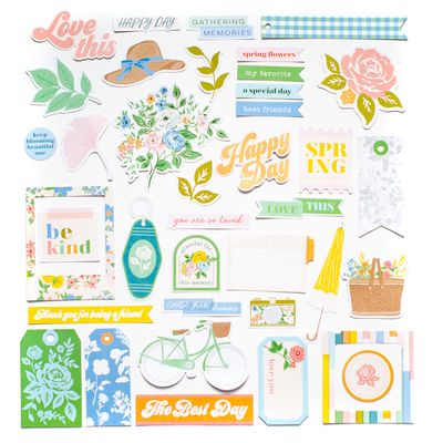 PinkFresh Studio - Flower Market Collection - Ephemera - 185523 -  38 pcs