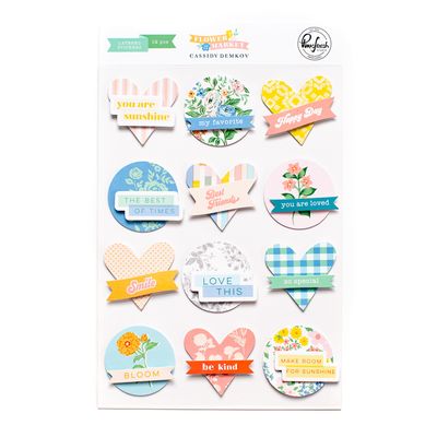 PinkFresh Studio - Flower Market Collection - Layered Stickers - 186223 -  12 pcs