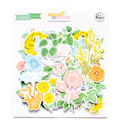 PinkFresh Studio - Flower Market Collection - Ephemera - Floral Die Cuts - 185823 -  46 pcs