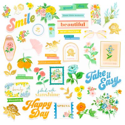 PinkFresh Studio - Flower Market Collection - Vellum - Floral Die Cuts - 185723 -  43 pcs