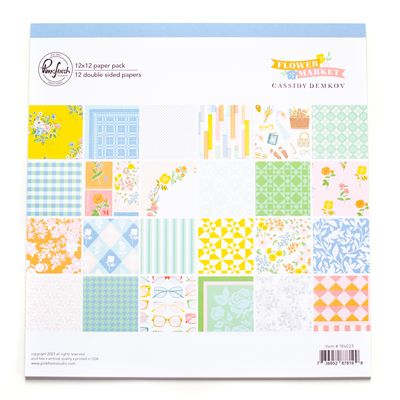 PinkFresh Studio - Flower Market Collection - 12 x 12 Paper Pack - 184023 -12 Sheets