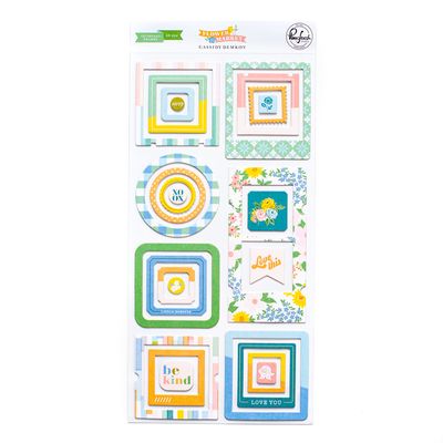 PinkFresh Studio - Flower Market Collection - Chipboard Frames - 186323 -26 pcs