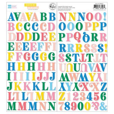 PinkFresh Studio -Sunshine On My Mind Collection - Puffy Alphabet Stickers - 156923 - 129 pcs