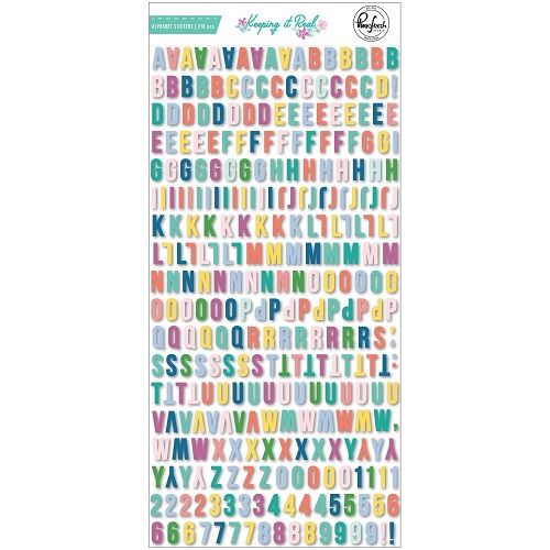 PinkFresh Studio -Keeping It Real Collection - Minis - Puffy Alphabet Stickers - 103721 - 216 pcs
