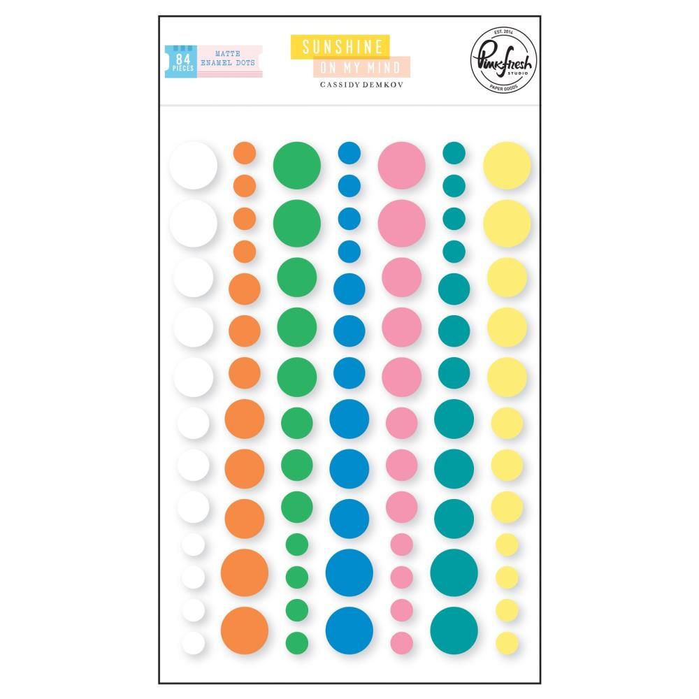 PinkFresh Studio - Sunshine On My Mind Collection -  Matte - Enamel Dots - 157123 -  84 pcs