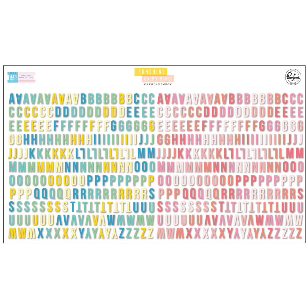 PinkFresh Studio - Sunshine On My Mind Collection - Mini Alphabet Stickers  - 6&quot; x 6&quot; -157023 - 440pcs