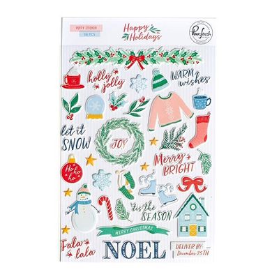 PinkFresh Studio - Happy Holidays Collection - Puffy Stickers - 171622 - 38 pcs