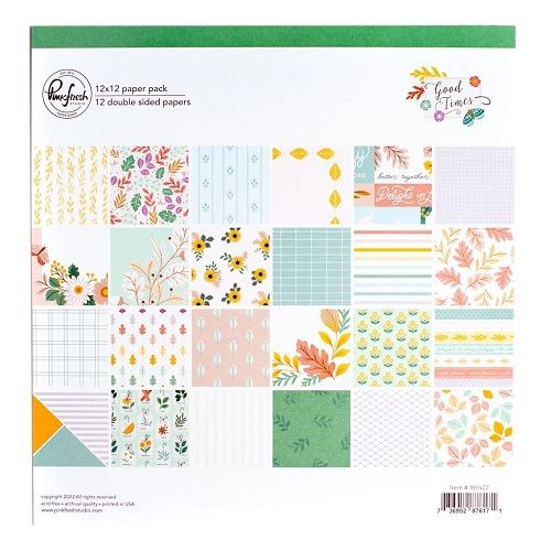 PinkFresh Studio - Good Times Collection - 12 x 12 Paper Pack -  165422 - 12 sheets