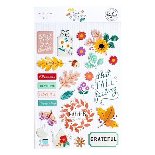 PinkFresh Studio - Good Times Collection - Puffy Stickers - 166922- 25 pcs