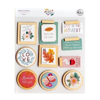 PinkFresh Studio - Good Times Collection - Wood Accents - 167422- 10 pcs