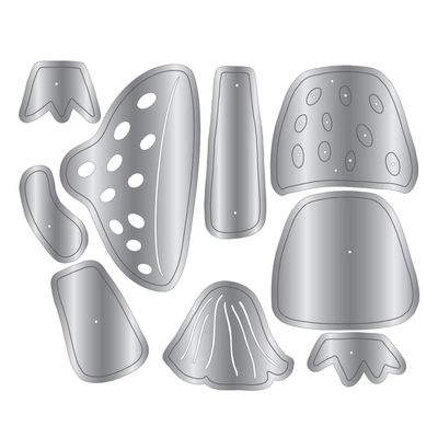 Crafters Companion - Natures Garden - Thankful &amp; Blessed Collection - Forest Mushroom - Metal Die - NGTABMDFOMU - 9 pcs