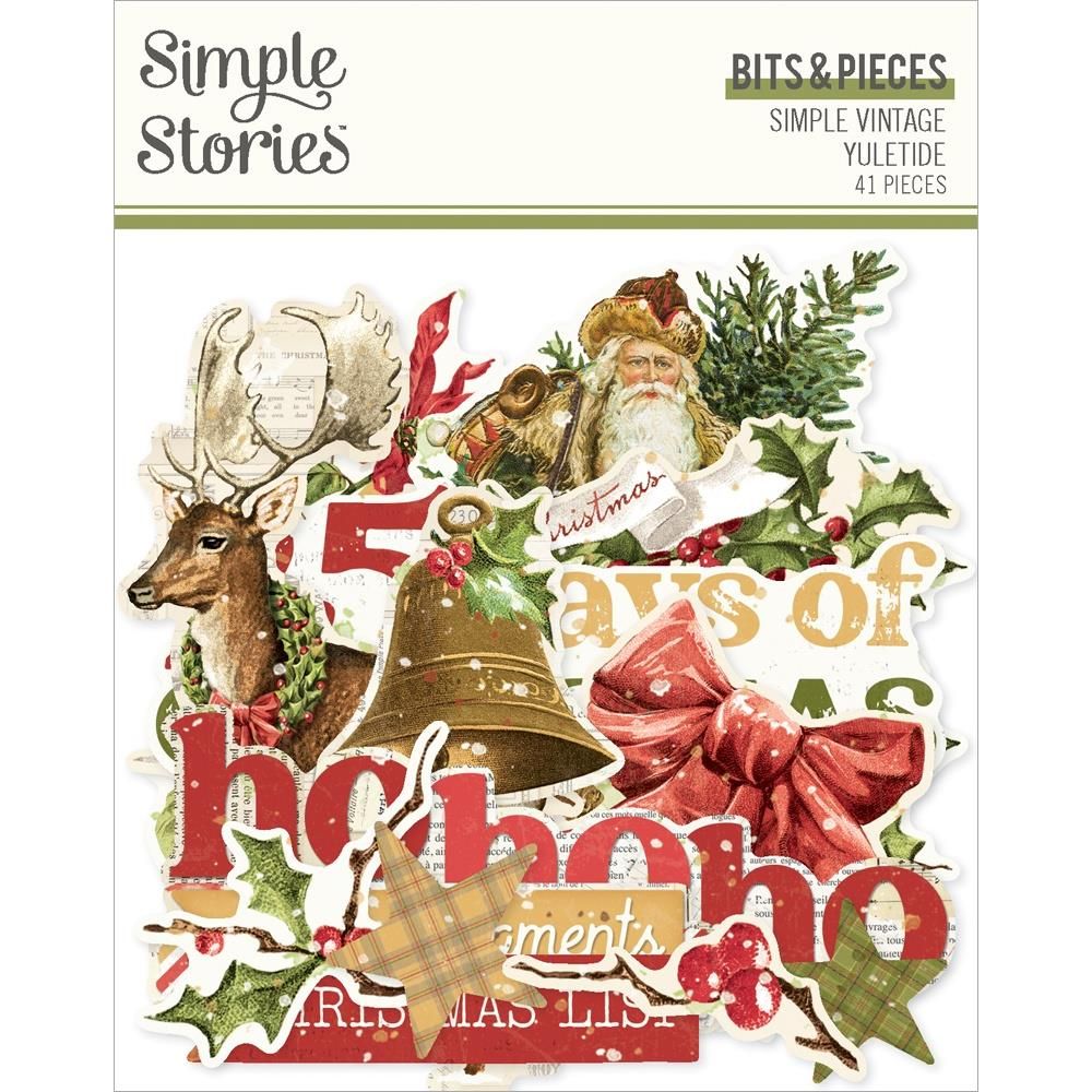 Simple Stories - Bits &amp; Pieces -  Die Cuts - Simple Vintage Yuletide Collection  Icons -  23222 - 41 pcs