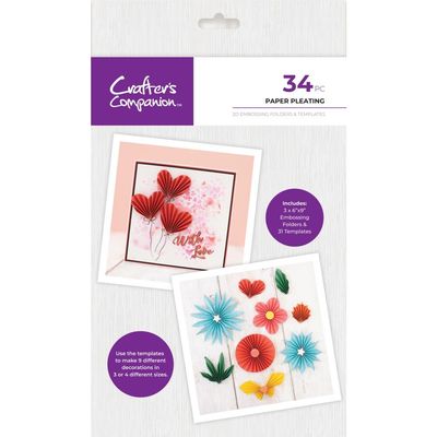 Crafters Companion  -  Templates &amp; Embossing Folders - Paper Pleating - CCTEMPEF4PP - 34 pcs