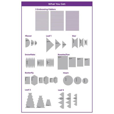 Crafters Companion  -  Templates &amp; Embossing Folders - Paper Pleating - CCTEMPEF4PP - 34 pcs