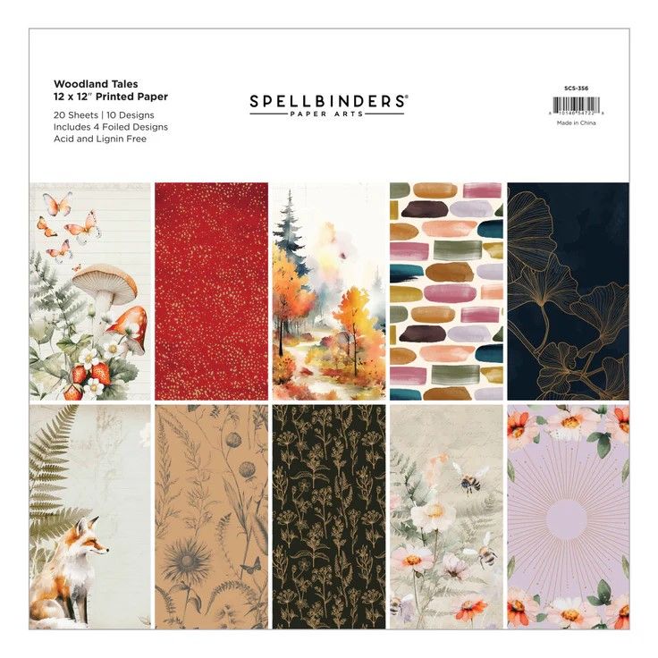 Spellbinders Paper Arts - Woodland Tales Collection - 12 x 12 Paper Pack- SCS-356 - 20 sheets