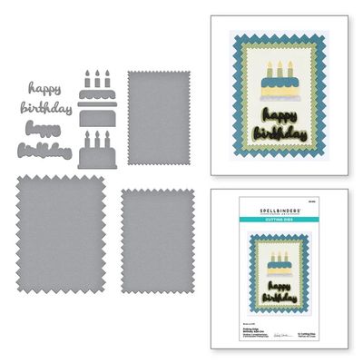 Spellbinders Paper Arts - Not Your Ordinary Card Collection By Wendy Vecchi - Pinking Edge Birthday Add Ons - S5-656 - 12 pcs