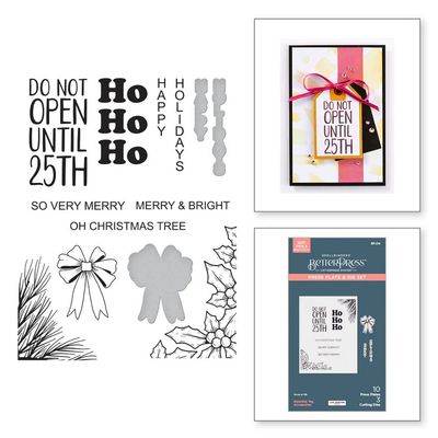 Spellbinders Paper Arts - Press Plate &amp; Die Set - Essential Holiday Collection By Lisa Horton - Essential Tag Accessories - BP-214 - 10 Press Plate &amp; 3 Dies