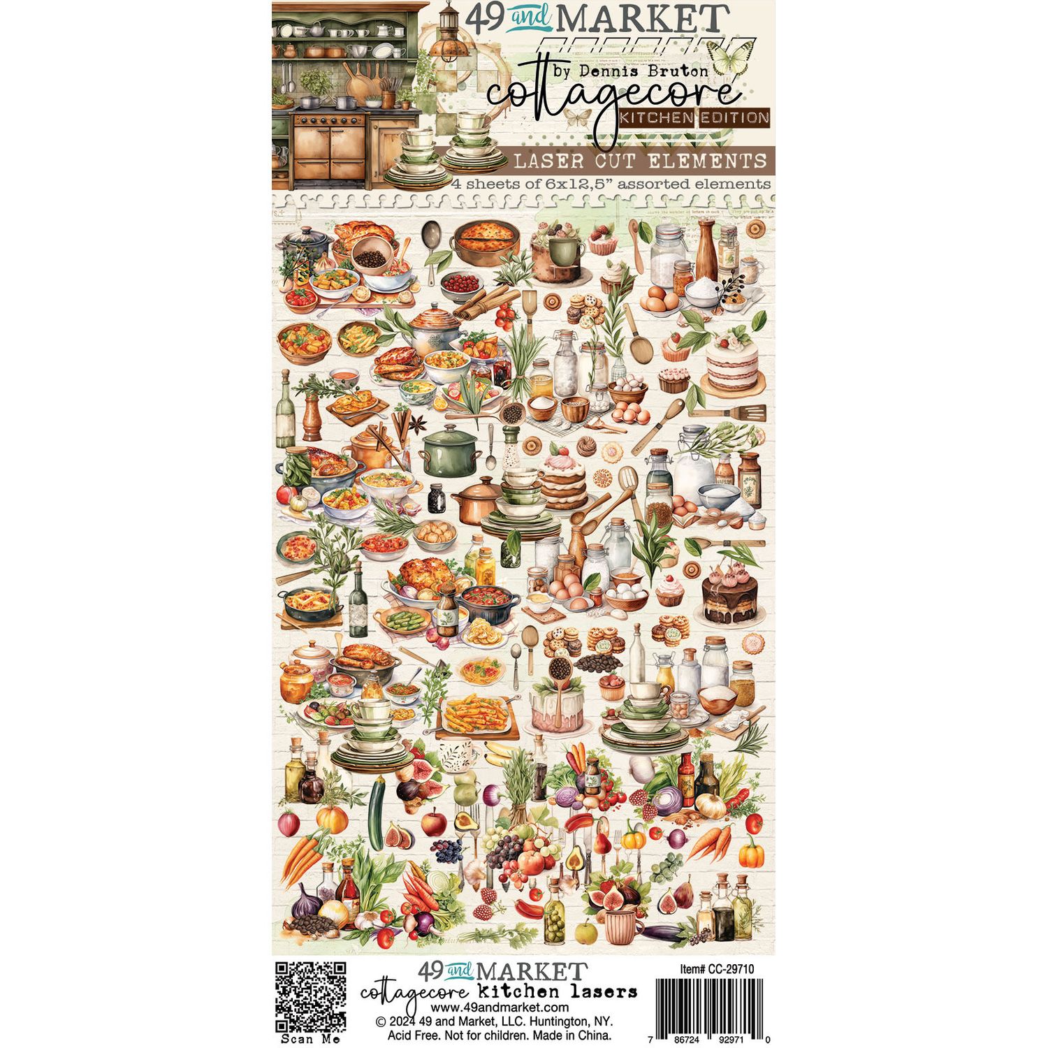 49 &amp; Market - Cottagecore Collection - By Dennis Bruton - Laser Cut Outs - Kitchen Elements - 6" x 12" - CC29710