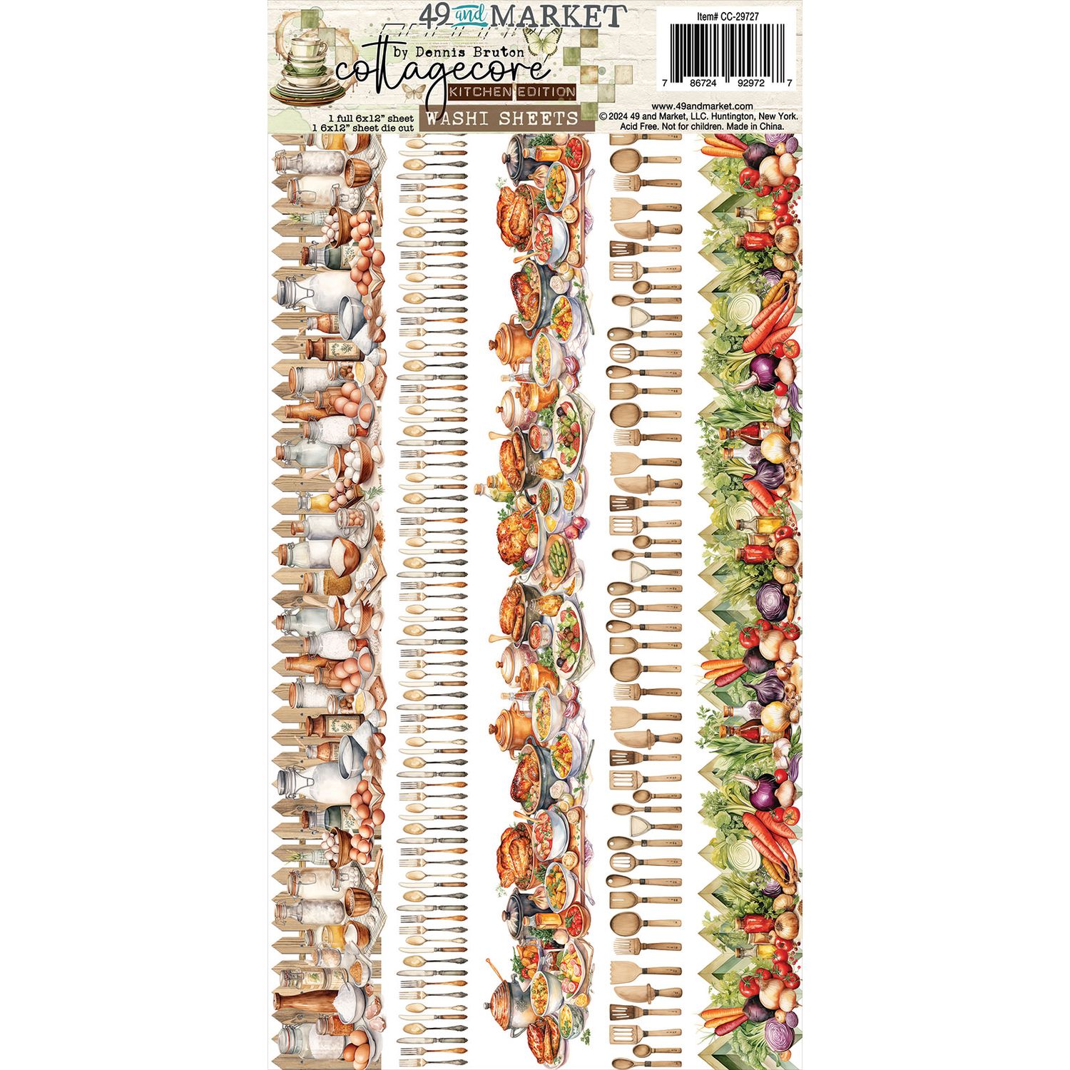 49 &amp; Market - Cottagecore Collection - By Dennis Bruton - Washi Sheets - CC29727 - 2 sheets