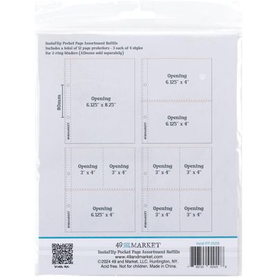 49 &amp; Market - Instaflips - Page Protectors - 6" x 8" - Assorted Pack - IFP29208 - 12 pcs