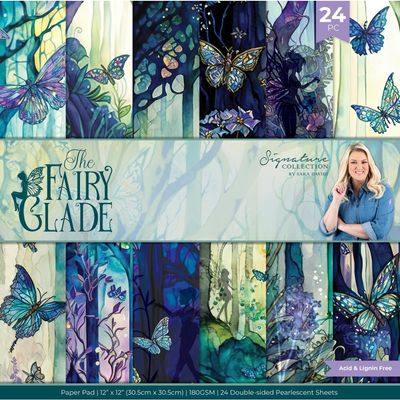 Crafters Companion - New Signature By Sara Davies  - Fairy Glide Collection - 12 x 12 Paper Pad - SS-FG-PAD12 - 24 sheets