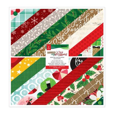 American Crafts &amp; Vicki Boutin - Wrapped In Ribbons Collection - 12&quot; x 12&quot; Paper Pad - 34031915 - 48 pages