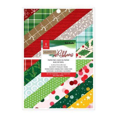 American Crafts &amp; Vicki Boutin - Wrapped in Ribbons Collection - 6&quot; x 8&quot; Paper Pad - 34031916 - 36 pages