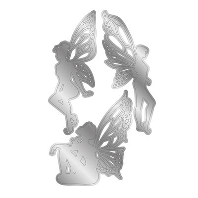 Crafters Companion - Signature Collection By Sara Davies - Fairy Glade - Metal Die - Silhouette Pixie - SS-FG-MD-SILPI - 3pcs