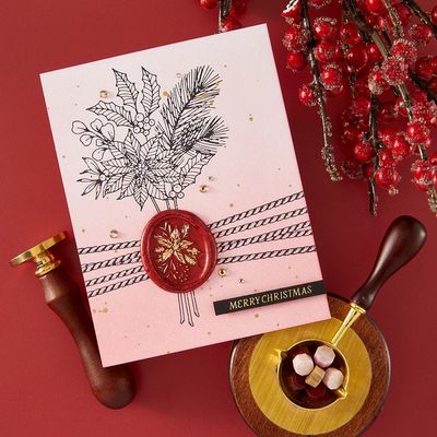 Spellbinders Paper Arts - Sealed 3D Christmas Collection - Sealed poinsettia Stems - Press Plate &amp; Die Set - BP-203