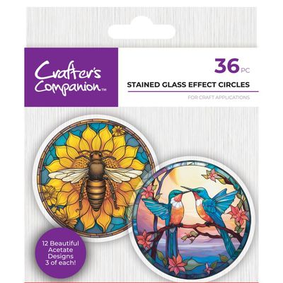 Crafters Companion - Printed Acetate - Stained Glass Effect - Circles - CC - ACE - SGEC - 36 pcs