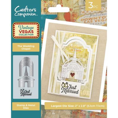Crafters Companion - Stamp &amp; Die Set - Little White Chapel - Vintage Vegas - VV-STD-LWC - 3pcs