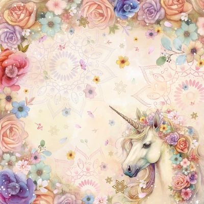 Crafters Companion - Majestic Unicorn - 12 x 12 Paper Pad - MU-PAD12 - 24 sheets