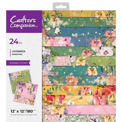 Crafters Companion - Lovebirds Collection - 12 x 12 Paper Pad - LB-PAD12 - 24 Sheets