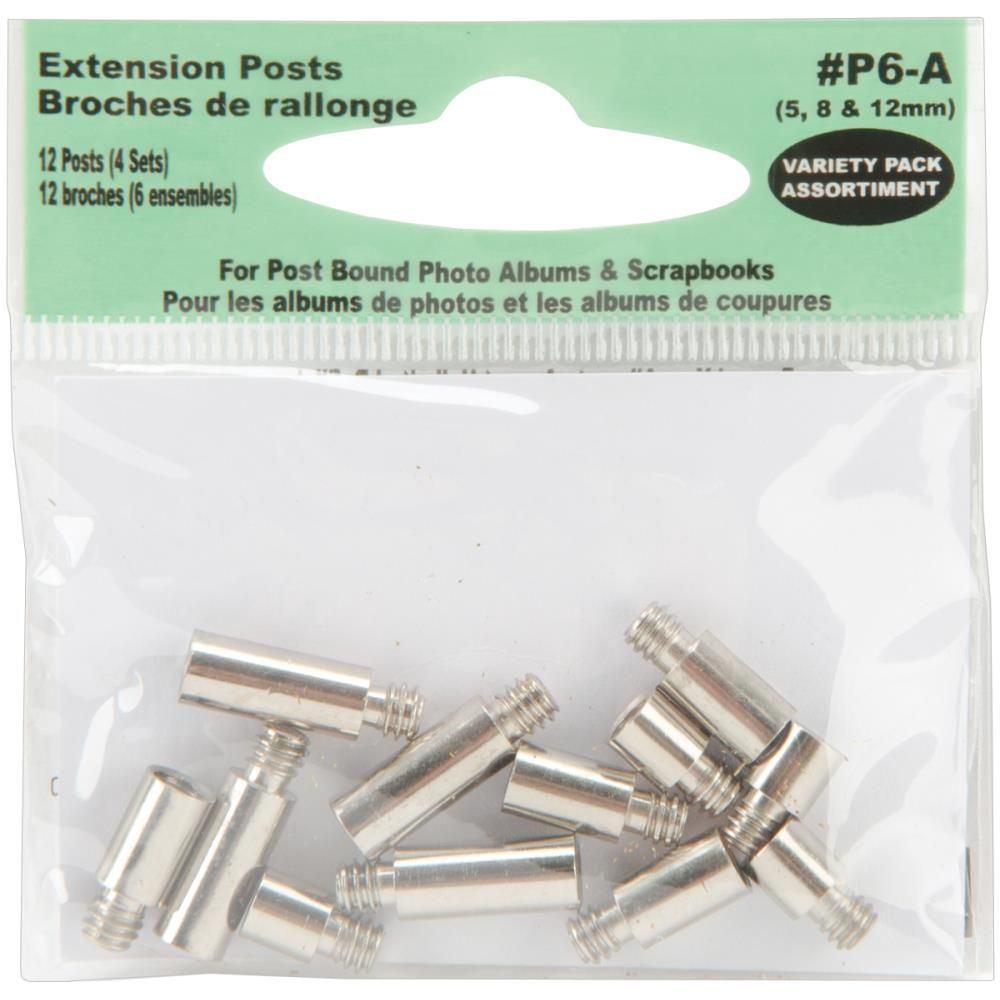 Pioneer - Photo Album - Extension Posts - Assorted Pack - 5mm.8mm &amp; 12mm - P-6A - 12pcs
