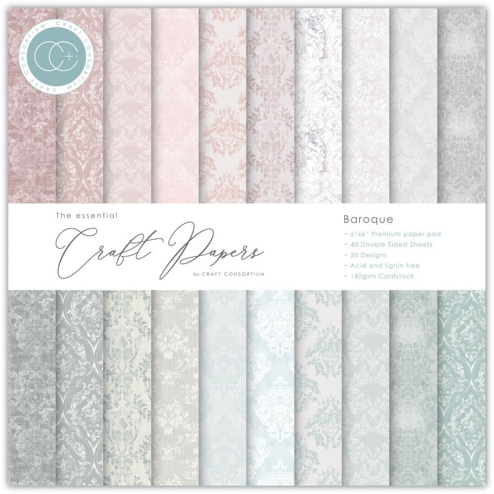 Craft Consortium - Baroque - 6&quot; x 6&quot; Paper Pad - CCPAD020B - 40 Sheets