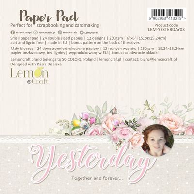 Lemoncraft - Yesterday Collection 6&quot; x 6&quot; - Scrap Pad - LZP-YED02 - 36 sheets