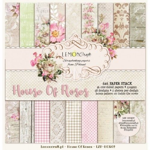 Lemoncraft - House of Roses Collection 6&quot; x 6&quot; - Scrap Pad - LZP-HOR02 - 36 sheets