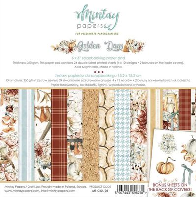 Mintay Papers - Golden Days Collection - 6&quot; x 6&quot; Paper Pad - MT-GOL-08