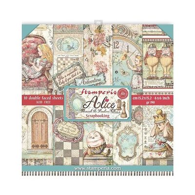 Stamperia - Alice Through the Looking Glass - 6&quot; x 6&quot; - SBBXS02  - 10 Sheets
