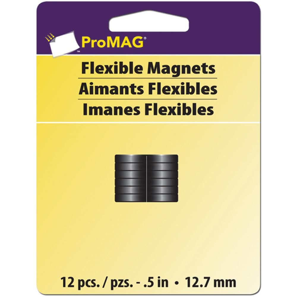 Pro Mag - Magnets - 1/2&quot; Round Magnets - 12 pack - Black - AFG-12353-PGY