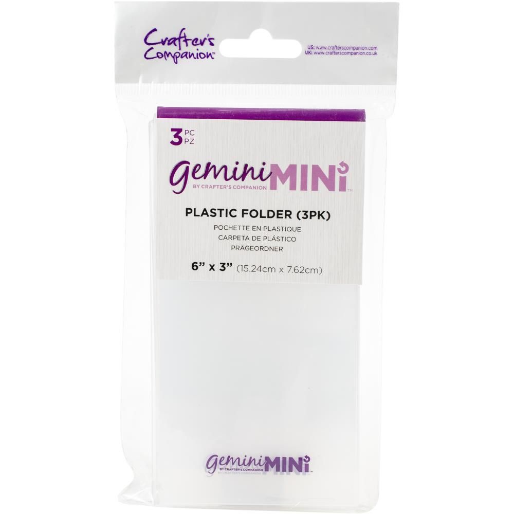 Crafters Companion - Gemini  Accessories - Mini - Plastic Folders - Set of 3 pack - GEMINI-ACC-FOLD - 3 folders
